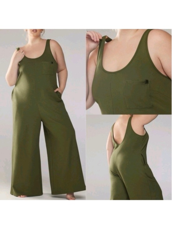 Savage X Fenty Pants - Savage x Fenty Xssential Relaxed Wide Leg Jumpsuit Romper Olive Green Size 2XL
